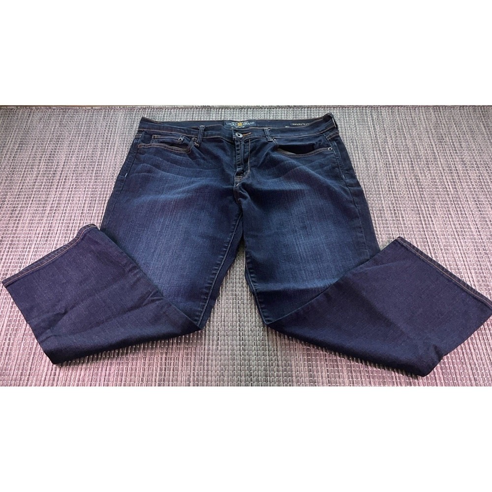 Lucky Brand Sweet N Straight Crop Jeans Dark Wash Blue Denim 16/33 7W11512